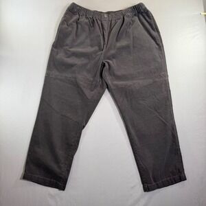 Woman Within Corduroy Pants Womens 22WP Petite Gray Elastic Waist Straight Leg